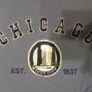 Anvil Chicago Windy City Est. 1837 Embroidered Souvenir100% Cotton T-Shirt XXL
